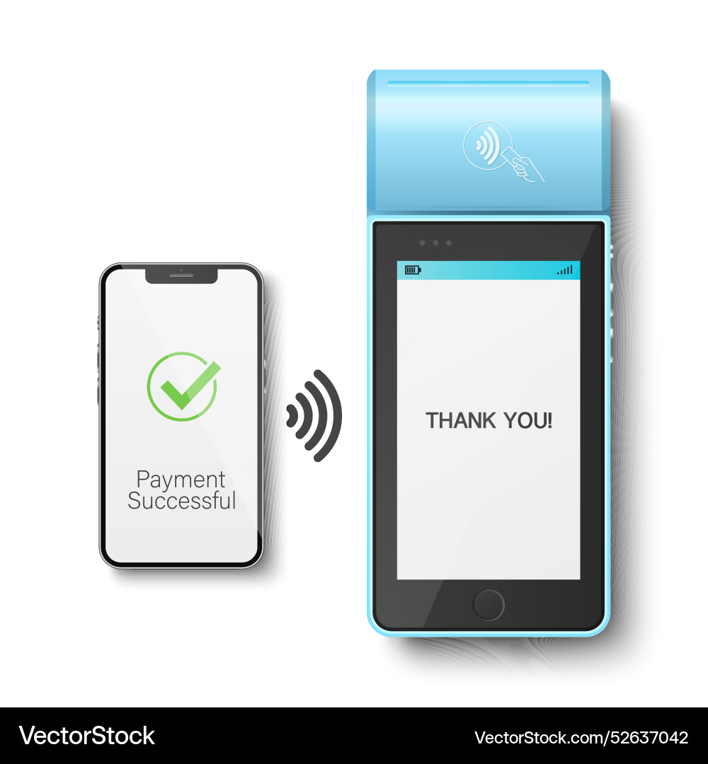 3d realistic nfc payment terminal Vector Image