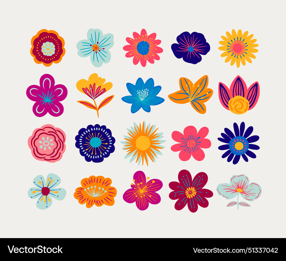 Bunte Blume Clipart Sammlungsbestand Bunte Blume Clipart Sammlungsbestand vektorbild