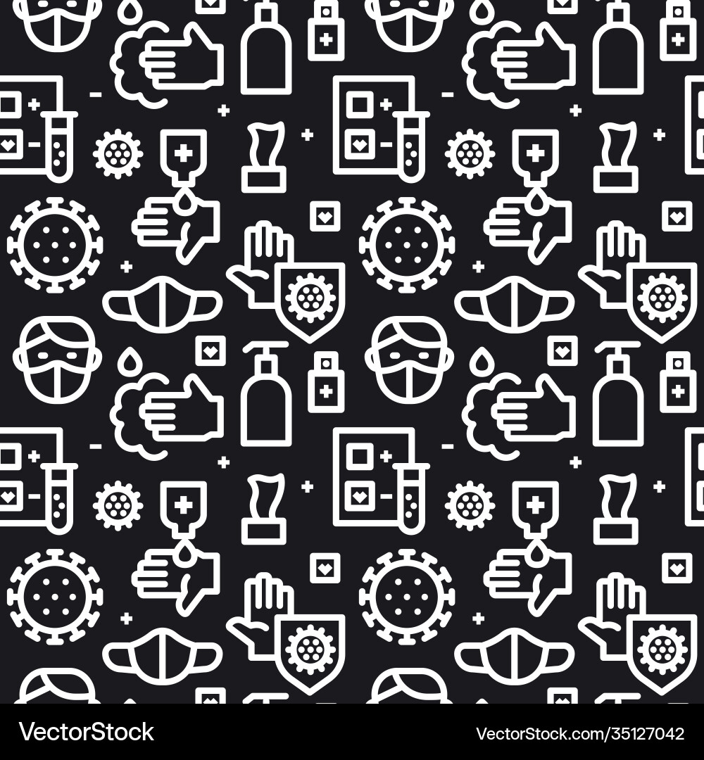 Coronavirus seamless pattern Royalty Free Vector Image