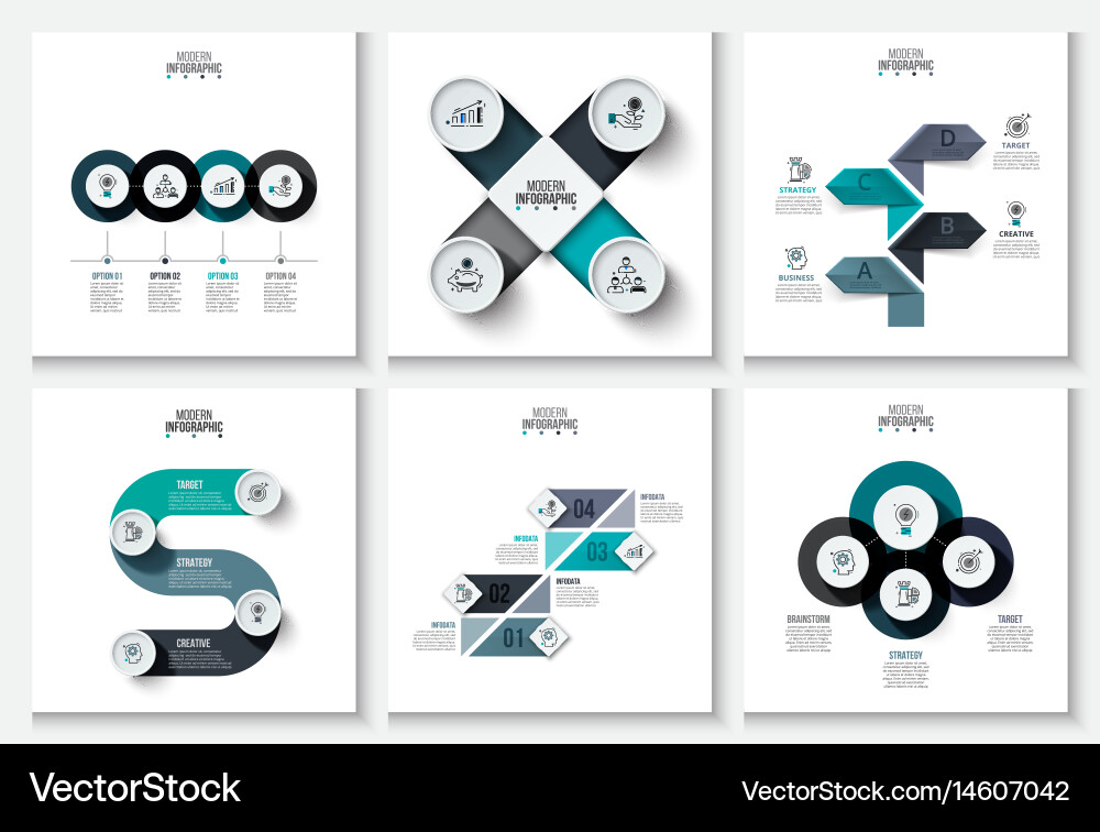 Data Process Flow Chart vector image