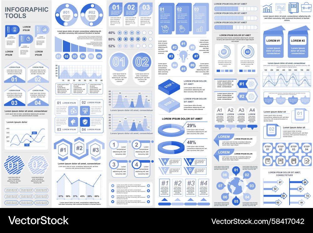Infographic Data Elements Collection Vector Image