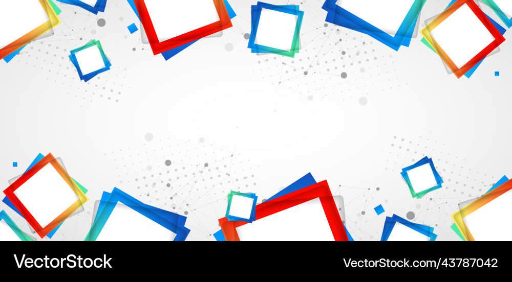 Multicolored squares arranged on a plexus Multicolored squares arranged on a plexus vector image