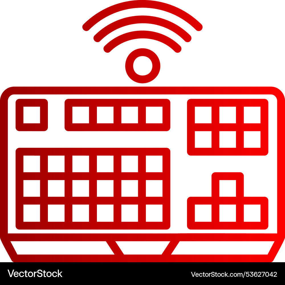 Wireless keyboard line gradient icon Vector Image
