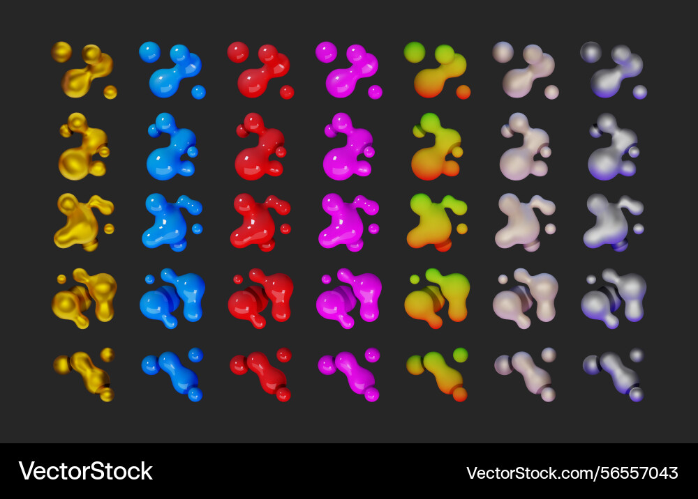 3d bubble liquid color lava blob fluid lamp 3d bubble liquid color lava blob fluid lamp vector image