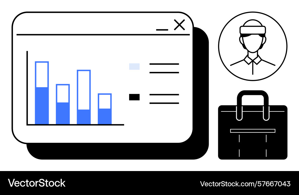 Business dashboard with bar chart and user profile Business dashboard with bar chart and user profile vector image