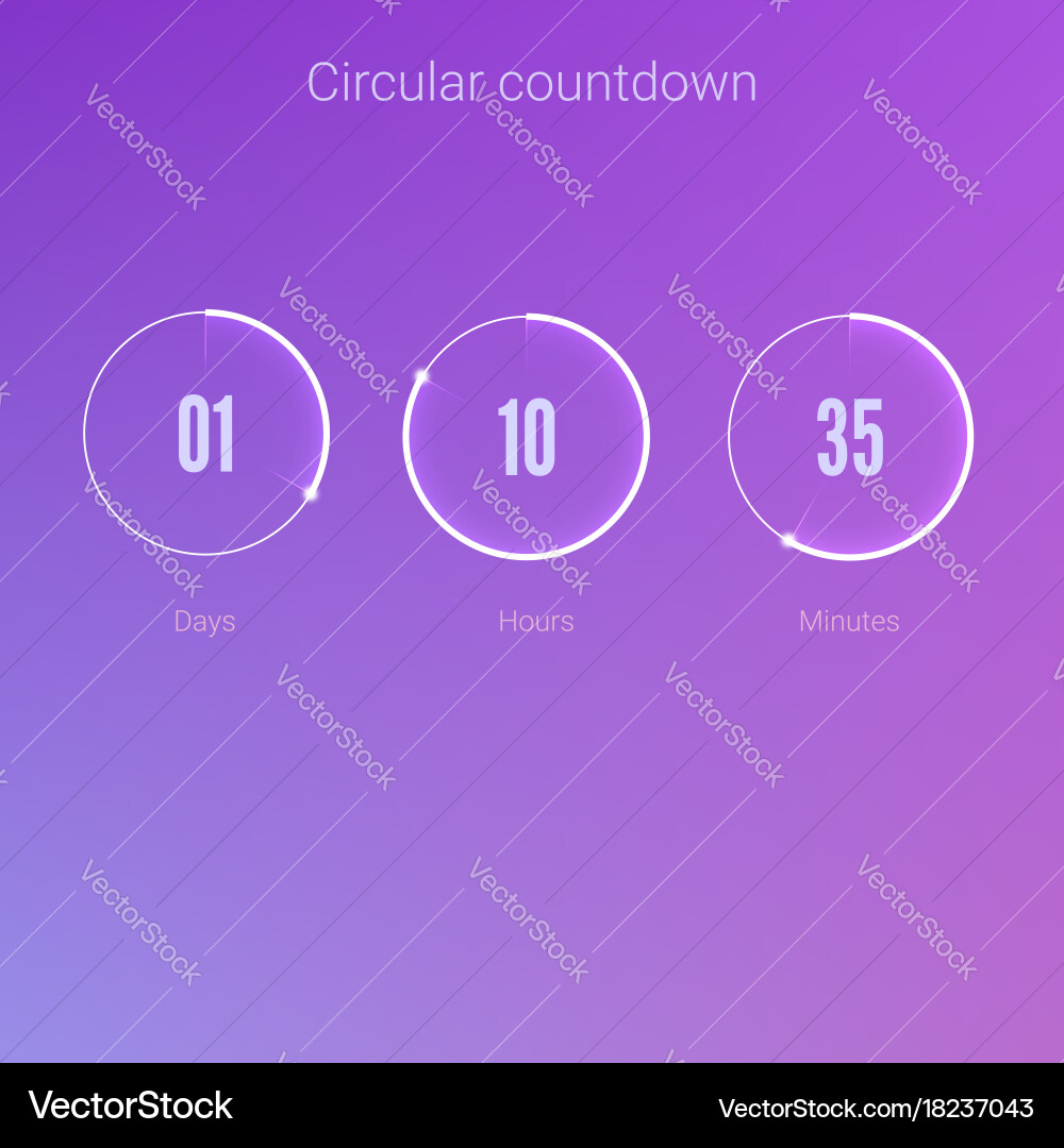 Clock application ui elements design vector image
