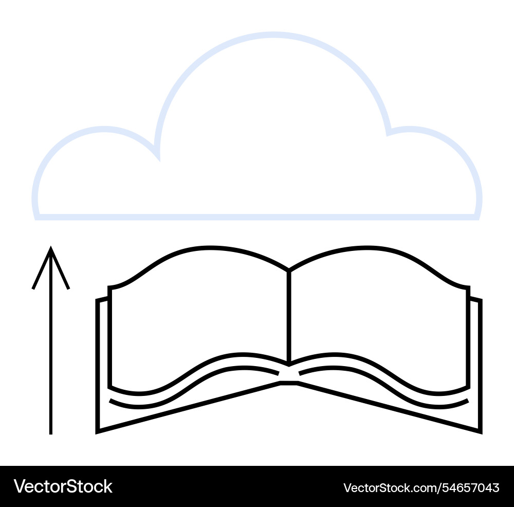 Cloud-based e-book concept with open book Cloud-based e-book concept with open book Vector Image
