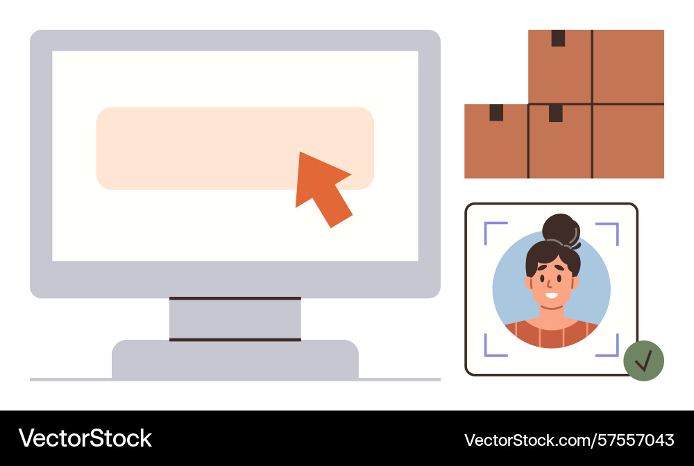 E-commerce checkout process with user verification vector image