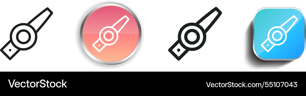 Kazoo icon thin linear regular and button style Kazoo icon thin linear regular and button style vector image