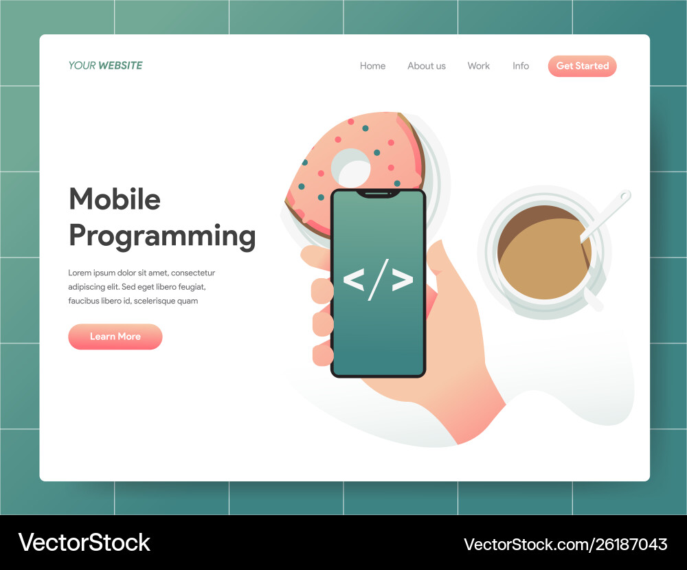 Mobile programming concept modern design Mobile programming concept modern design vector image