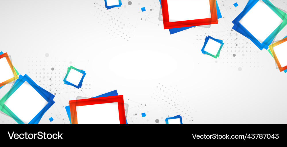 Multicolored squares arranged on a plexus Multicolored squares arranged on a plexus vector image