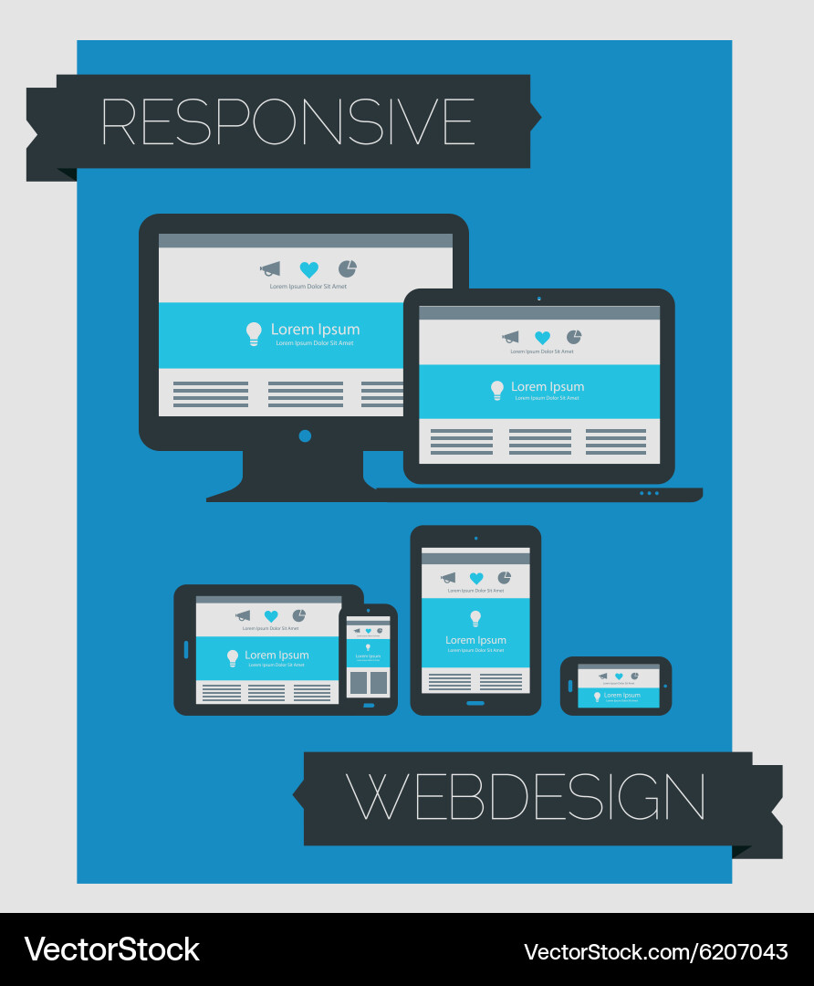 Responsive webdesign technology page design vector image