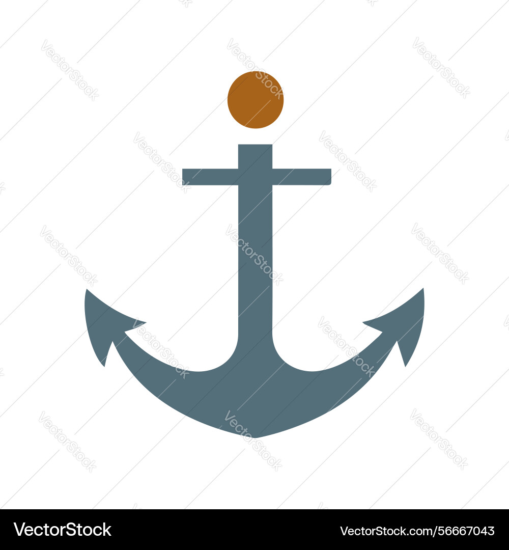 Simple anchor icon nautical design element Vector Image