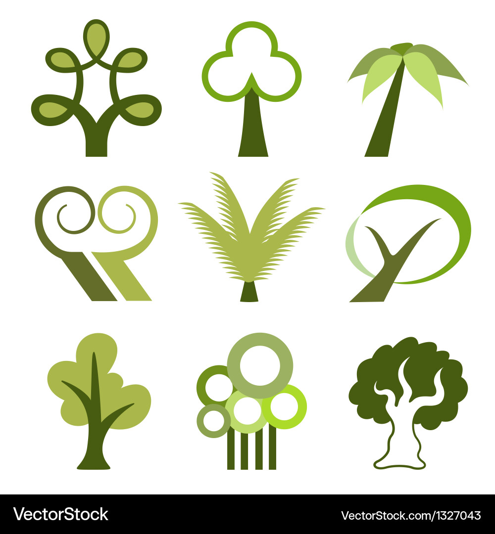 Tree icons vector image