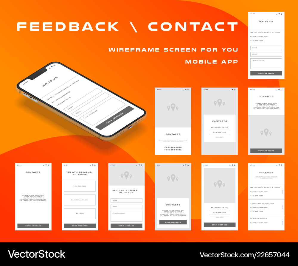 10 in 1 ui kits wireframes screens for your 10 in 1 ui kits wireframes screens for your vector image