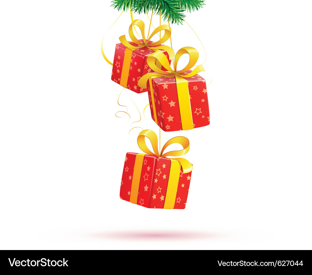 Christmas Gift Boxes Vector Image