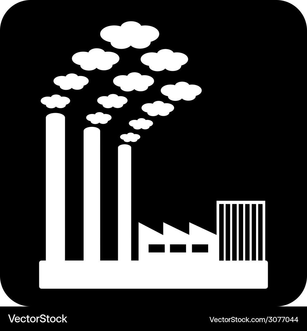 Factory symbol button Vector Image