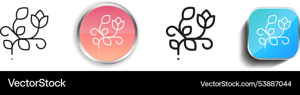 Floral design icon thin linear regular and button Floral design icon thin linear regular and button Vector Image