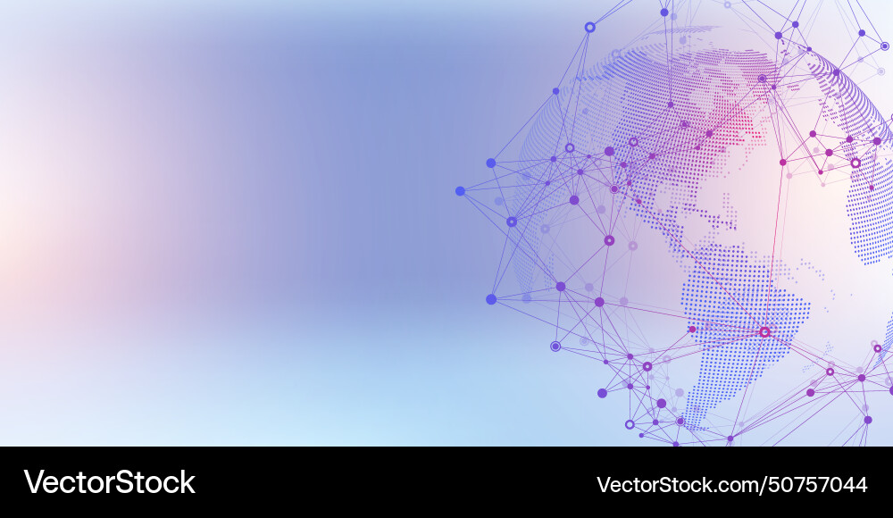 Globale Netzwerkverbindung Banner Design Template Globale Netzwerkverbindung Banner Design Template vektorbild