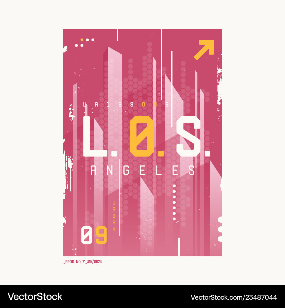 Los angeles t-shirt abstract geometric futuristic Los angeles t-shirt abstract geometric futuristic vector image