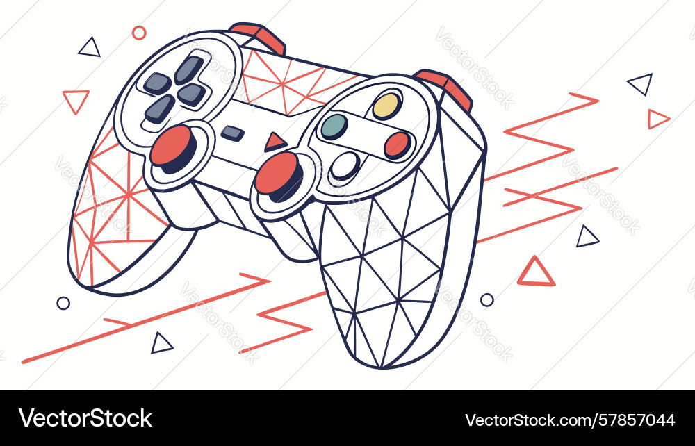 Minimalist gaming controller with subtle shapes Vector Image