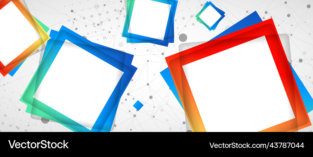 Multicolored squares arranged on a plexus Multicolored squares arranged on a plexus vector image