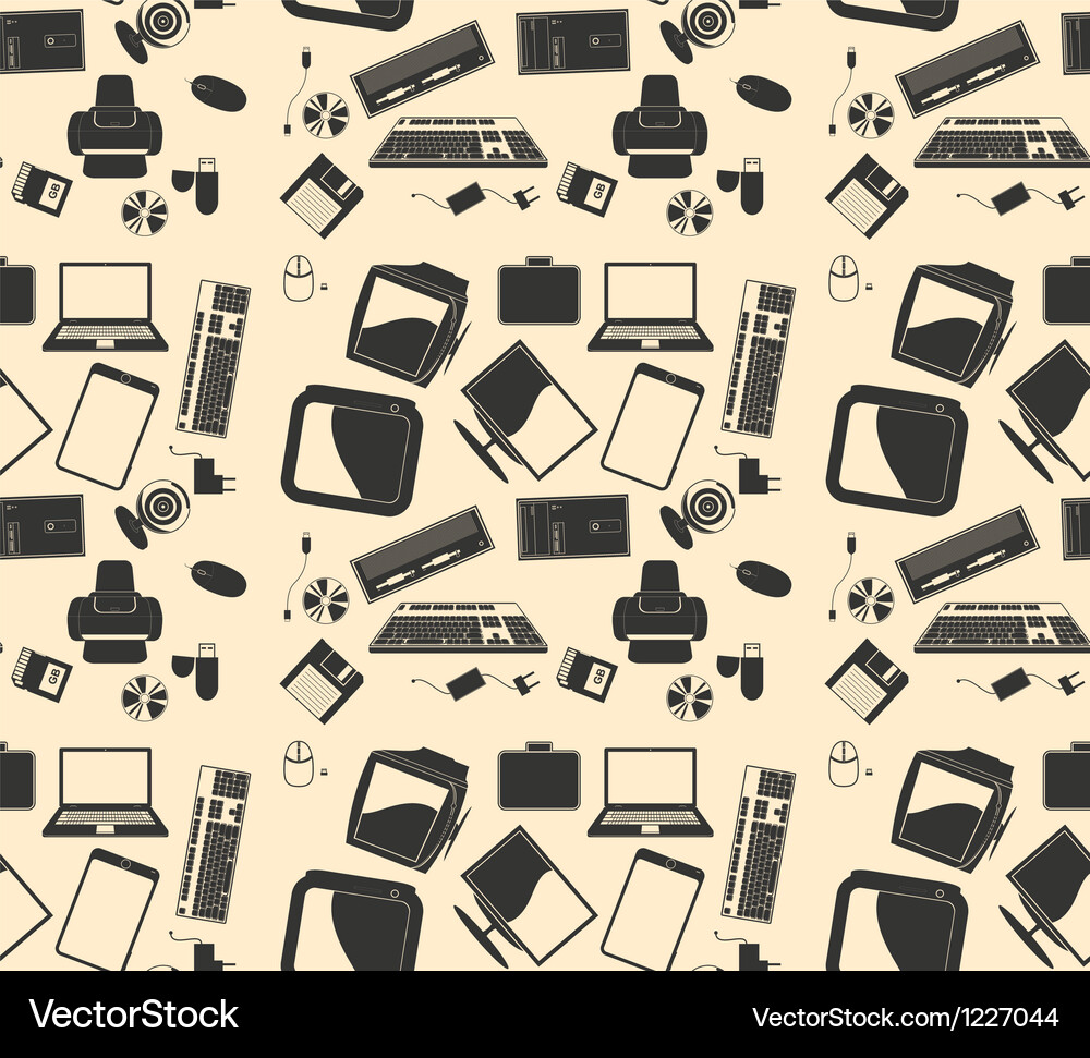 Retro Computer Pattern Vector Image