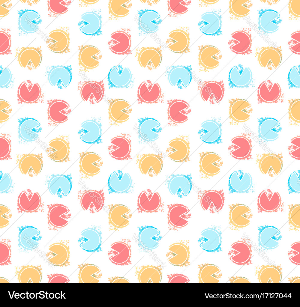 Retro seamless pattern with multi color circles vector image