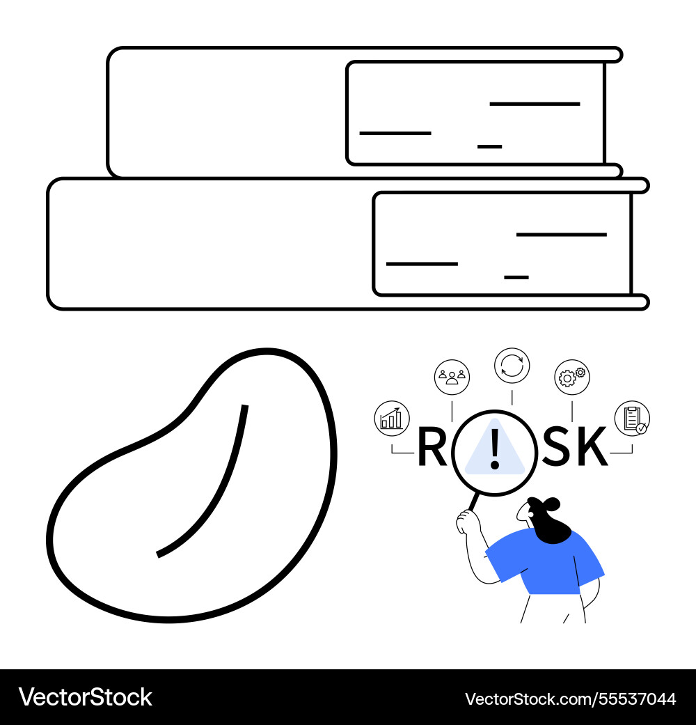 Risk analysis with books data and abstract Vector Image