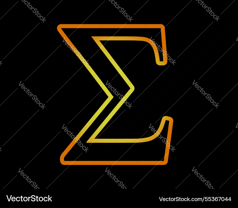 Sigma symbol minimalist design mathematical Sigma symbol minimalist design mathematical vector image