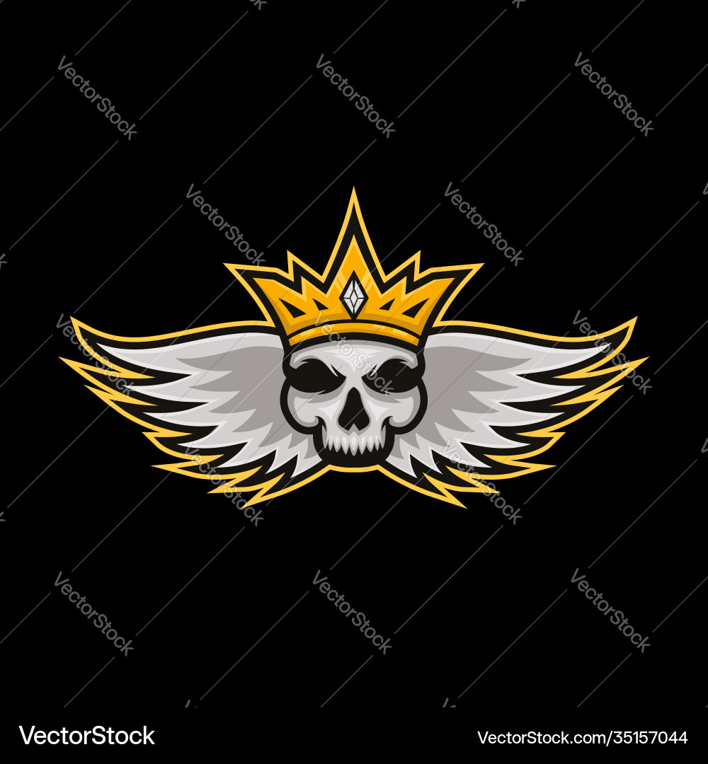 Skull king sports logo mascot vector image