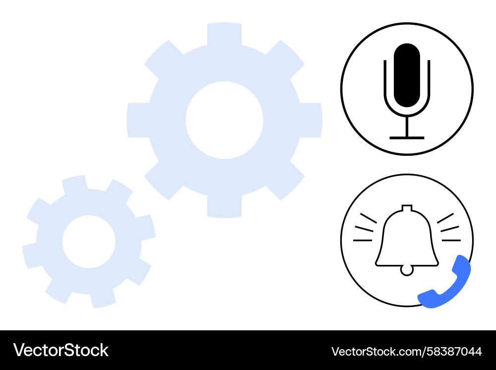 Voice Command & Notification System Vector Image