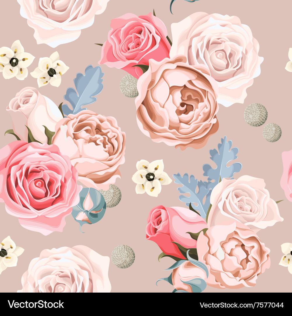 Wedding flowers seamless Vector Image