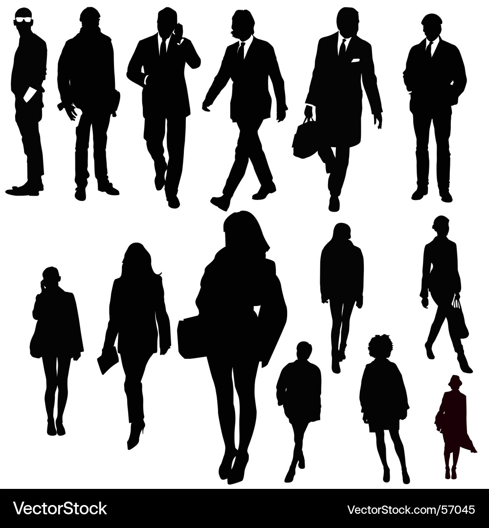 City Silhouettes - Urban Scene Vector Image
