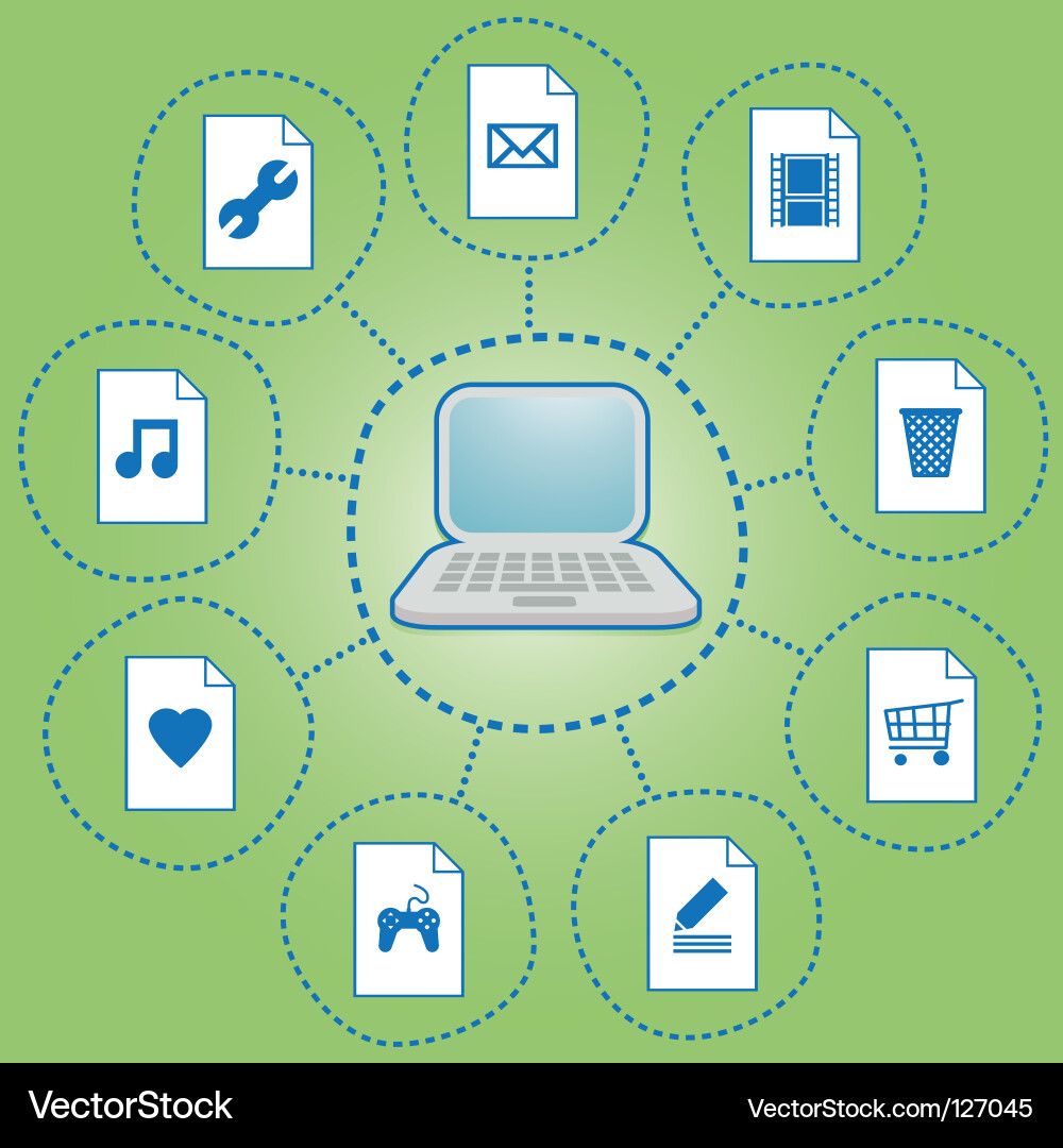 Computer Network Icons vector image