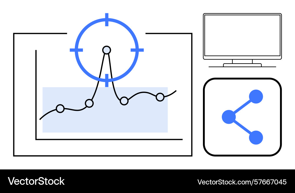 Data analytics concept with graph focus target Data analytics concept with graph focus target vector image