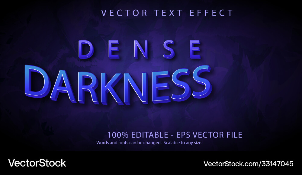 Dense darkness text game style editable Dense darkness text game style editable Vector Image