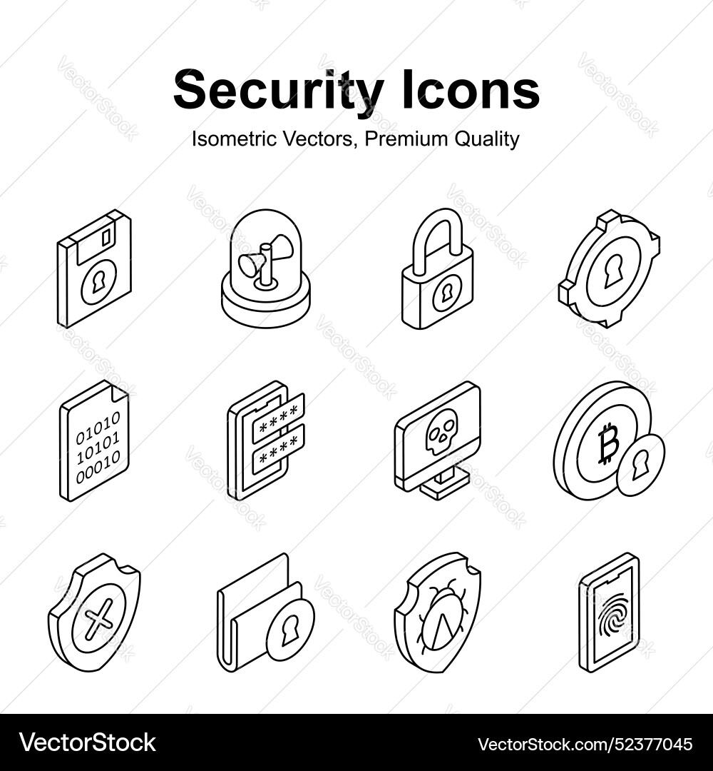 Get this visually appealing security icons vector image