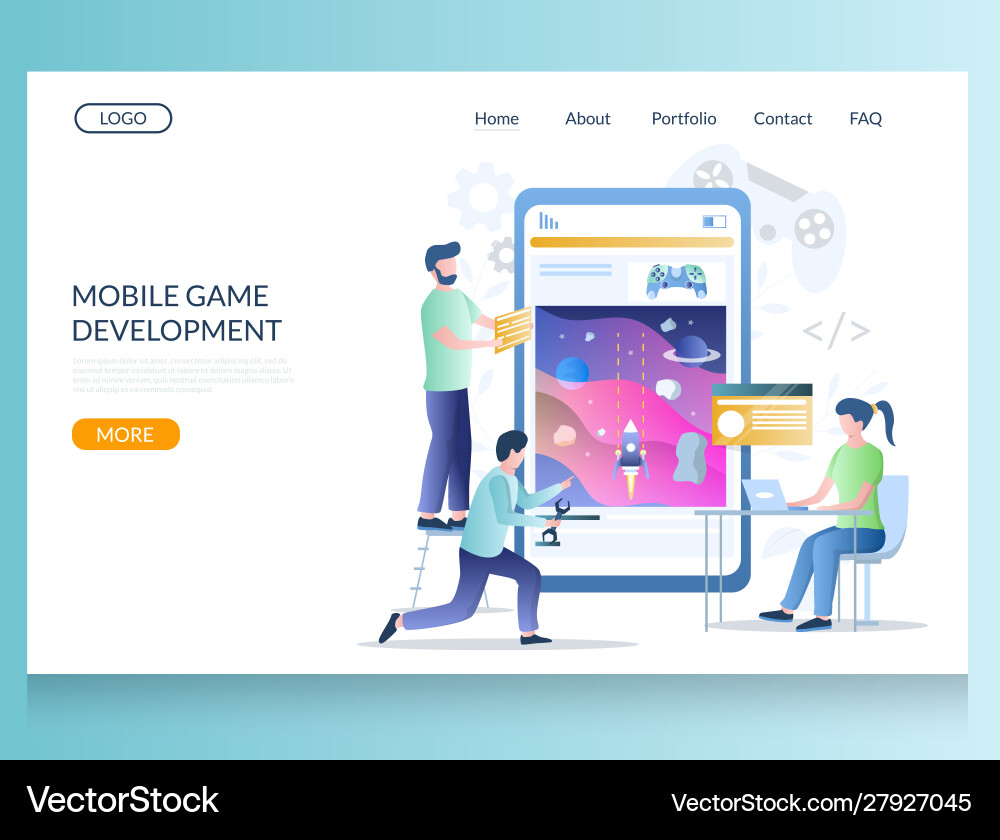 Mobile Game Development Website vector image