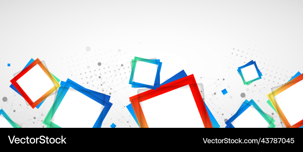 Multicolored squares arranged on a plexus Multicolored squares arranged on a plexus vector image