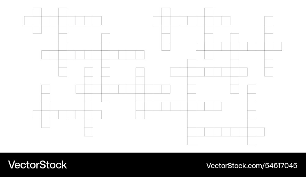 Simple crossword grid template with empty boxes vector image