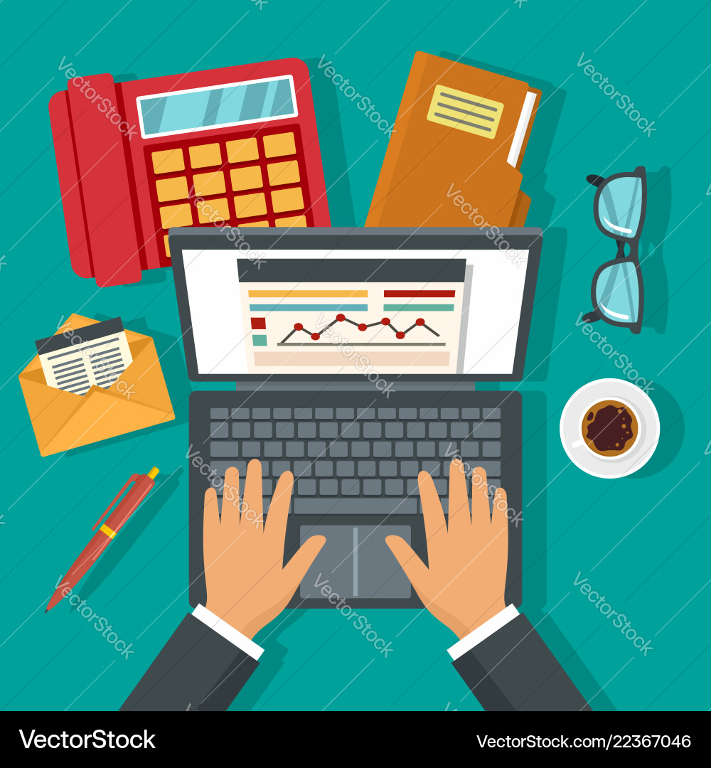 Accounting day concept background flat style Vector Image