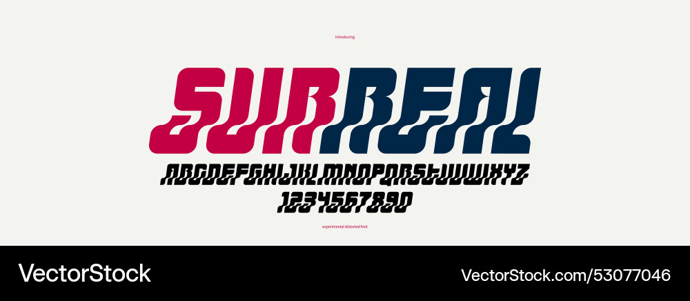 Bended and deformed display font for logos Bended and deformed display font for logos vector image
