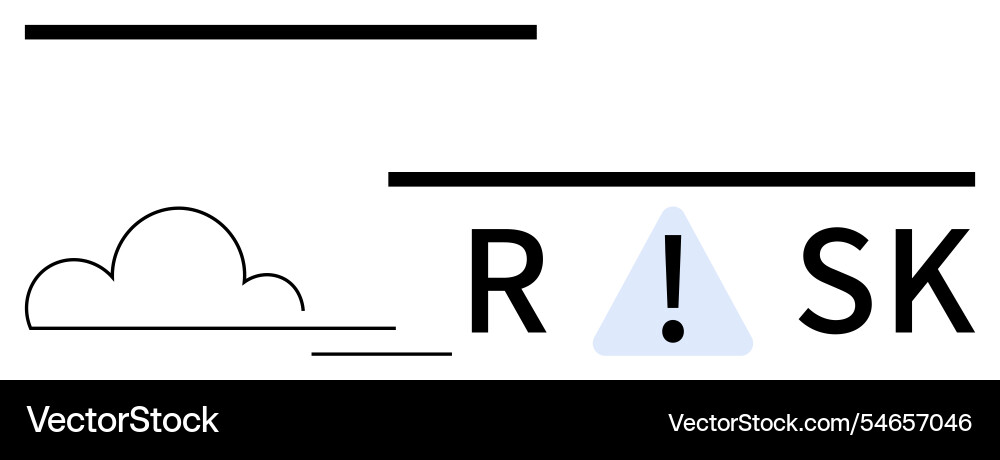 Cloud computing risk warning with exclamation mark Vector Image