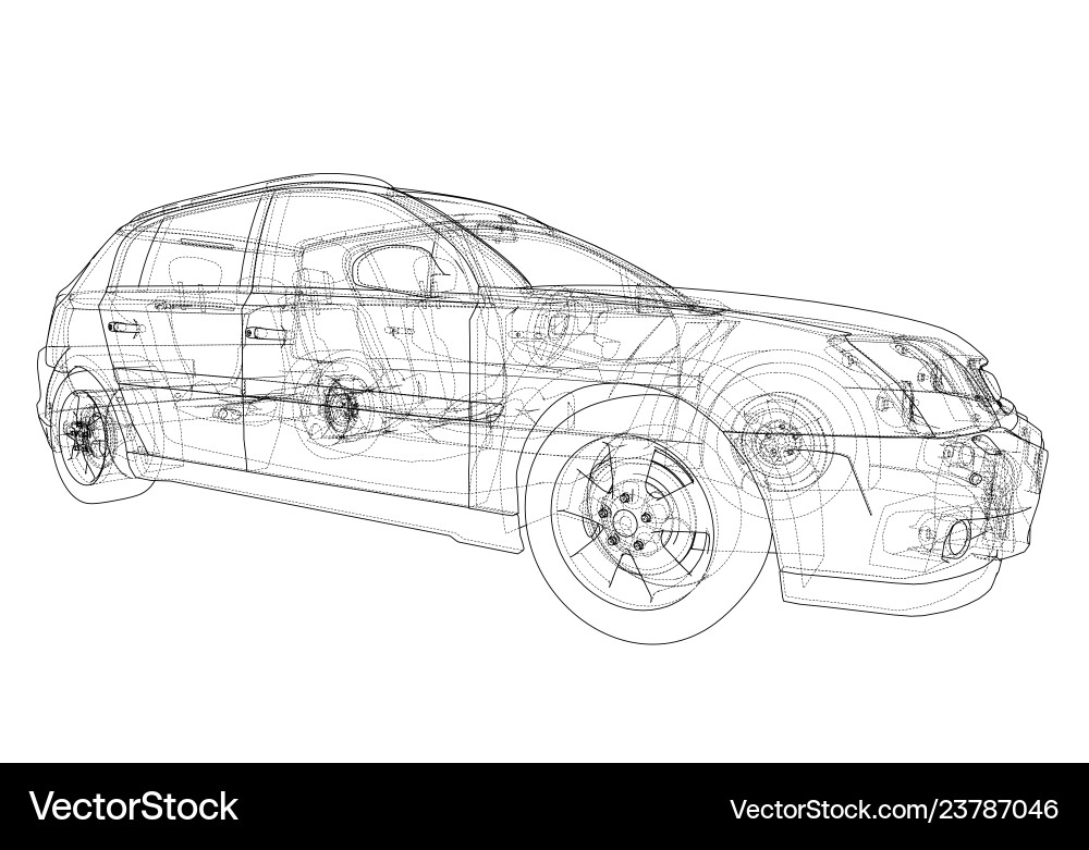 Concept car rendering of 3d Concept car rendering of 3d Vector Image
