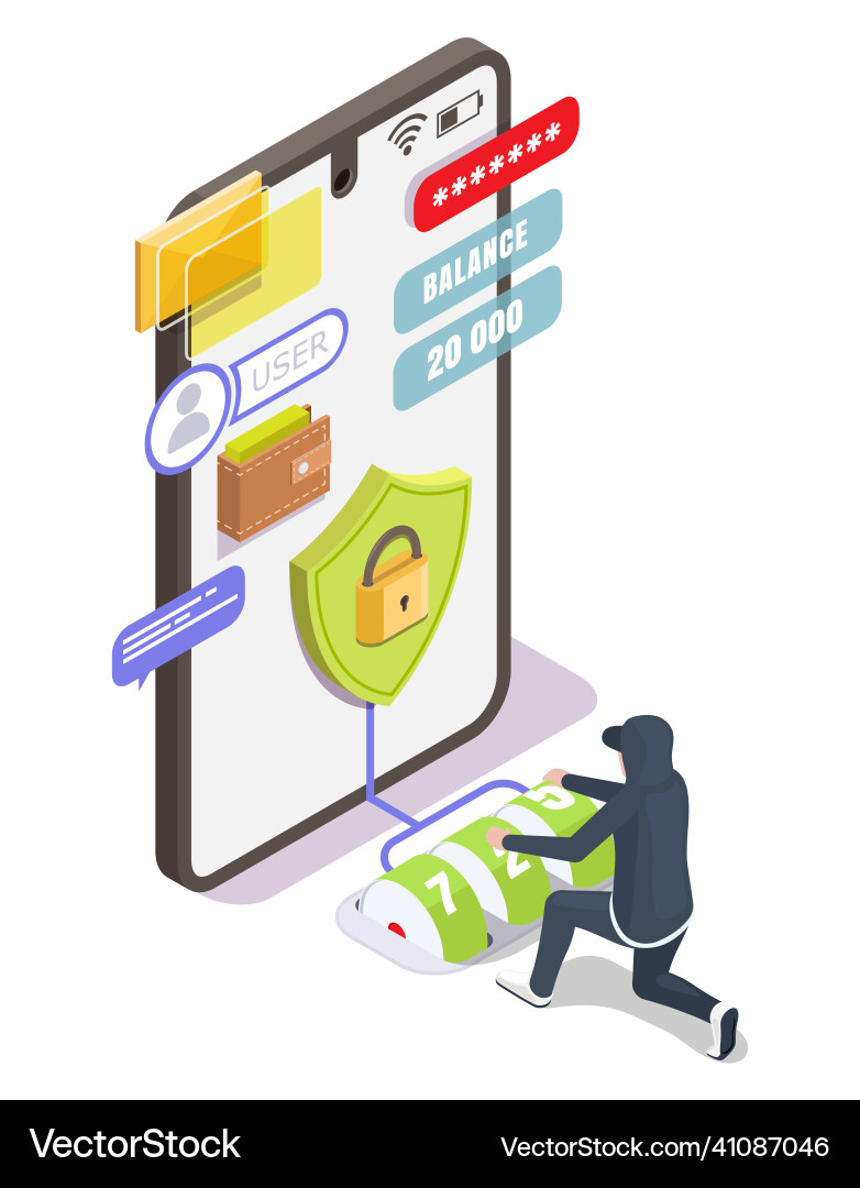 Cybercrime Hacking Attack vector image