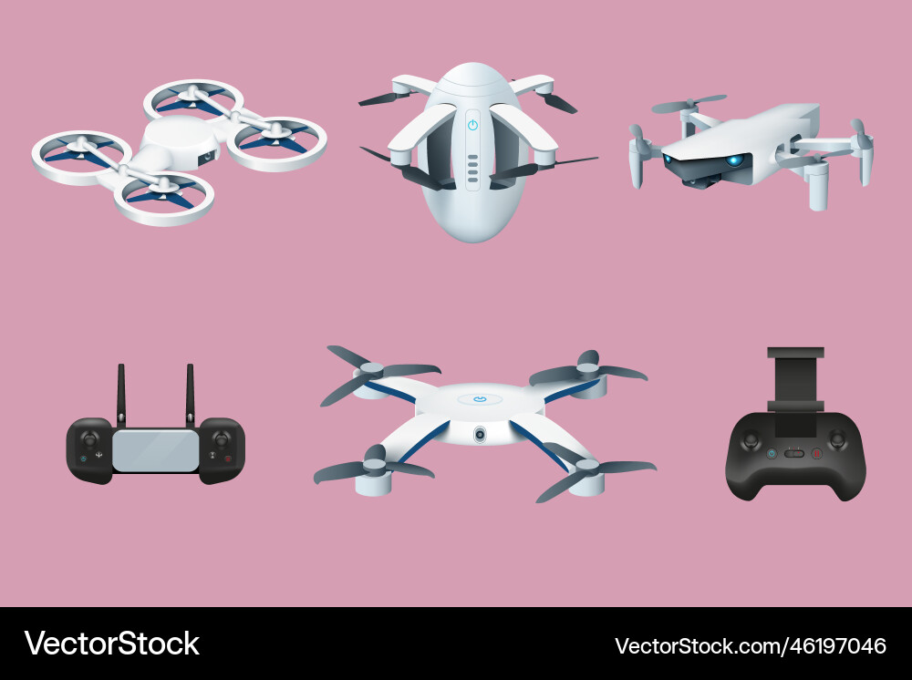 Drone robots aerial unmanned vehicle controller Drone robots aerial unmanned vehicle controller vector image