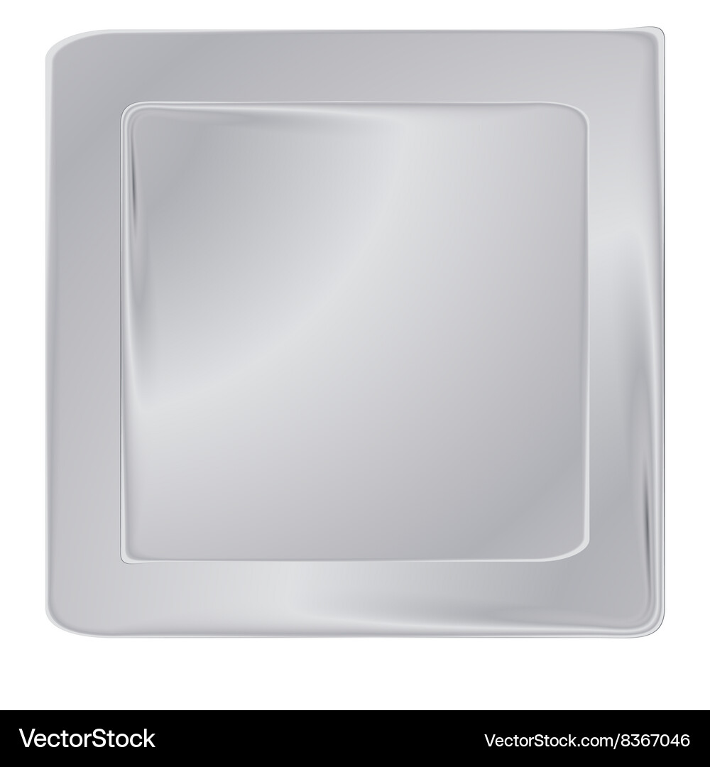 Empty silver square frame template for banners Vector Image