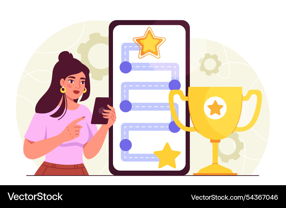 Frau mit gamification junge Mädchen Frau mit gamification junge Mädchen vektorbild