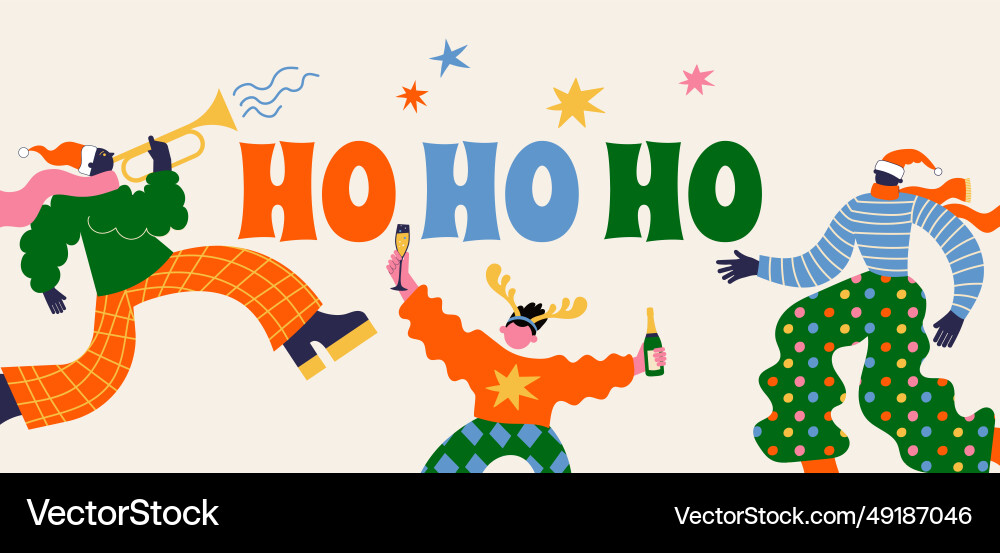 Fun merry christmas and happy new year banner Fun merry christmas and happy new year banner vector image